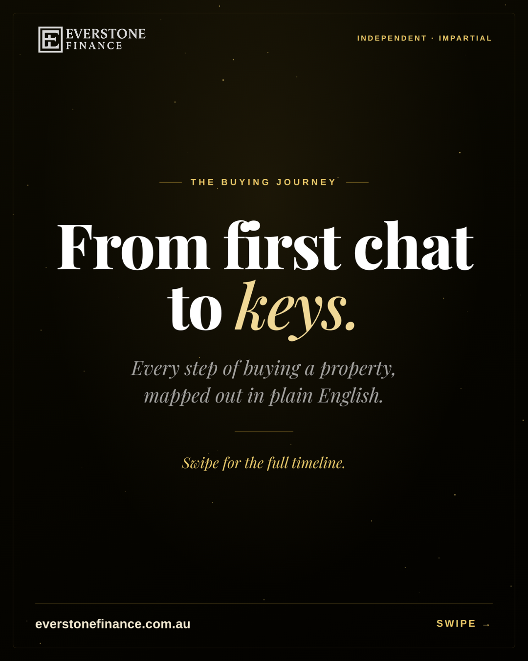 How to buy a property in Australia 2026: the step by step process from first chat to keys. Pre-approval, deposit, cooling-off and settlement explained by Everstone Finance, independent mortgage brokers in South Yarra Melbourne.