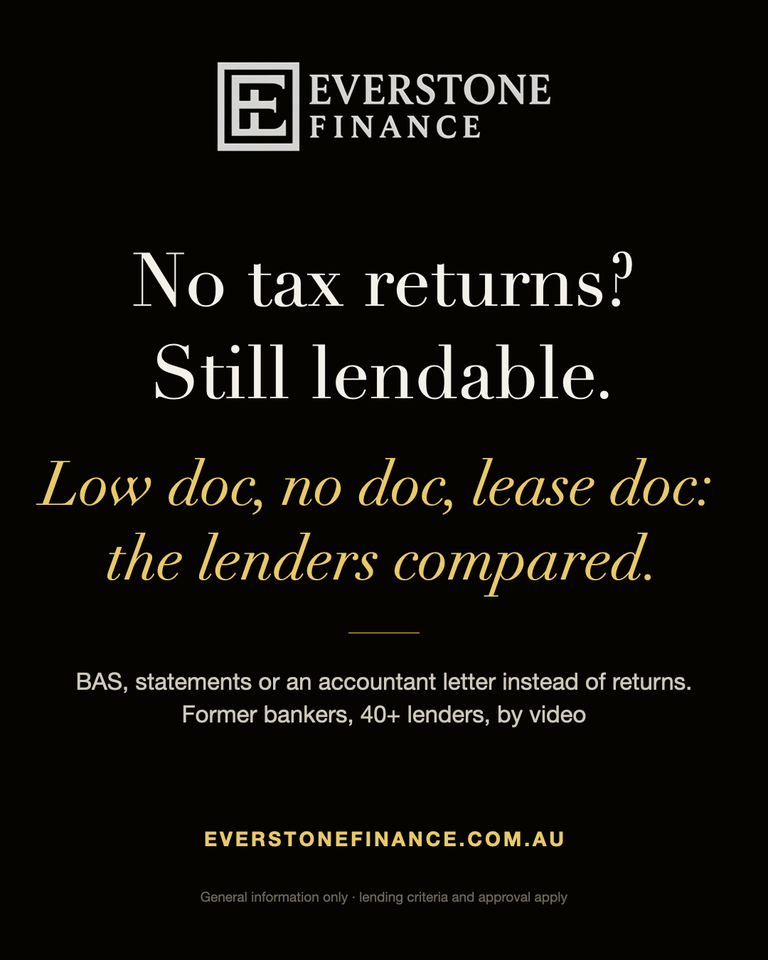 Low doc and no doc commercial loans in Australia: no tax returns, the lenders compared. Everstone Finance.