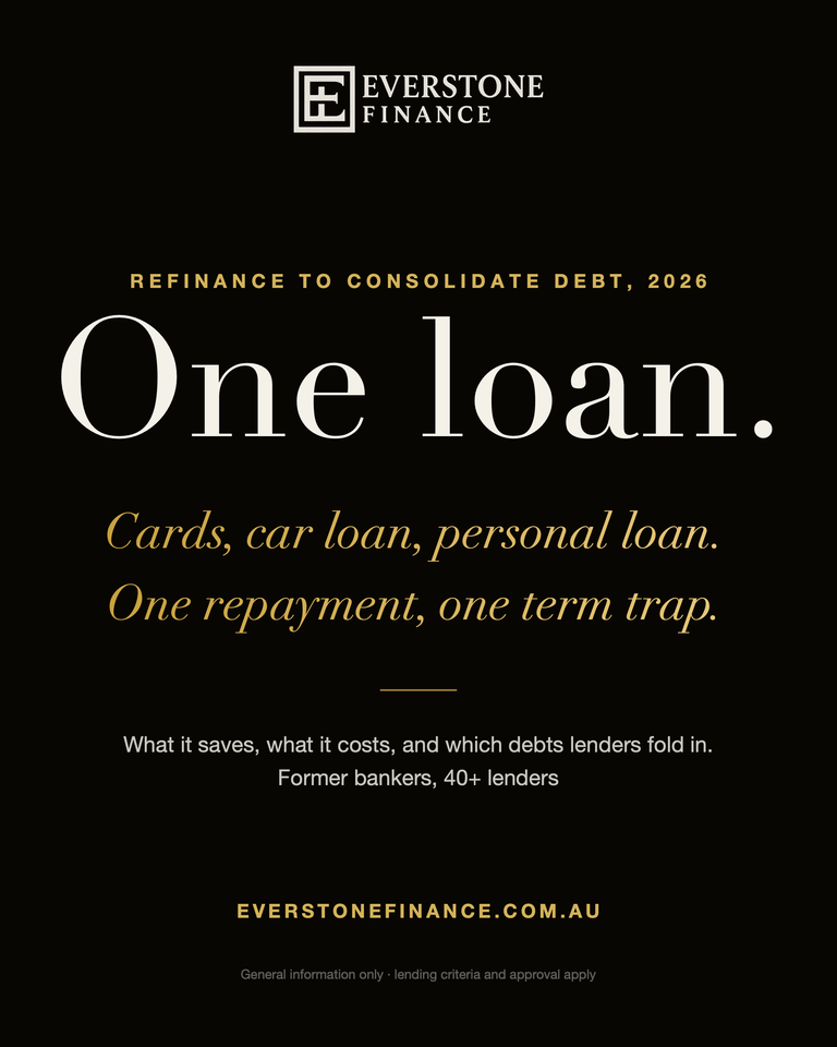 Refinance to consolidate debt. One loan. Cards, car loan, personal loan. One repayment, one term trap. What it saves, what it costs, and which debts lenders fold in. Everstone Finance, former bankers.
